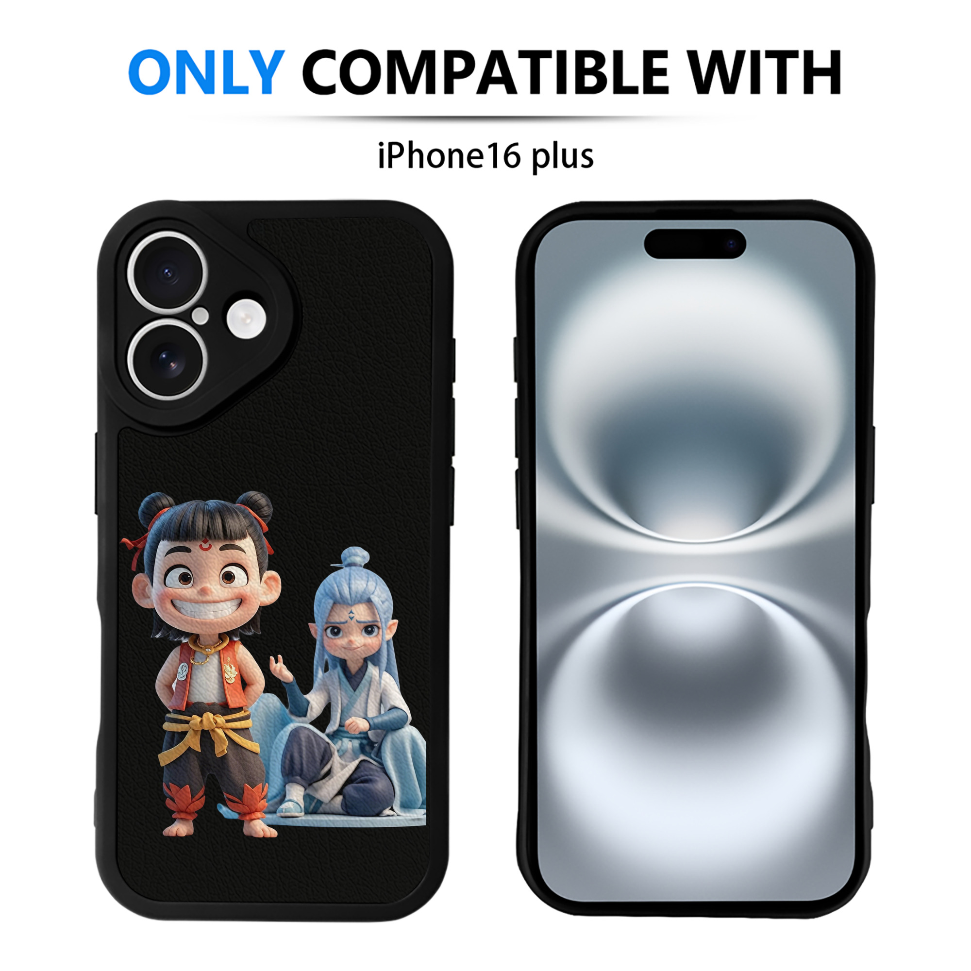 （画像用） Ne Zha 2 ナタ 魔童の大暴れ 【iPhone 16シリーズ対応】シリコンスマホケース（レザー調） 材質：シリコン